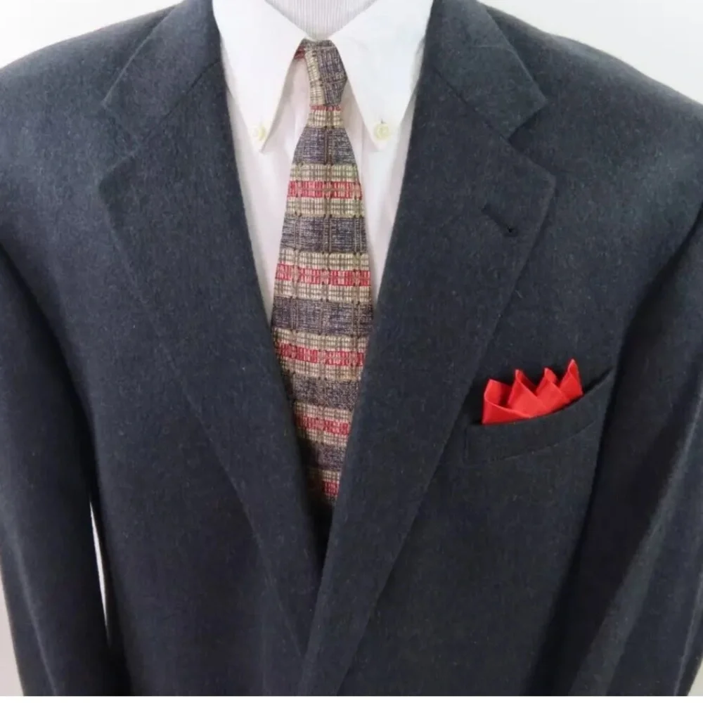 Pavone Cashmere Jacket Mens‎ 46L Cashmere Black Blazer Sport Coat Classic